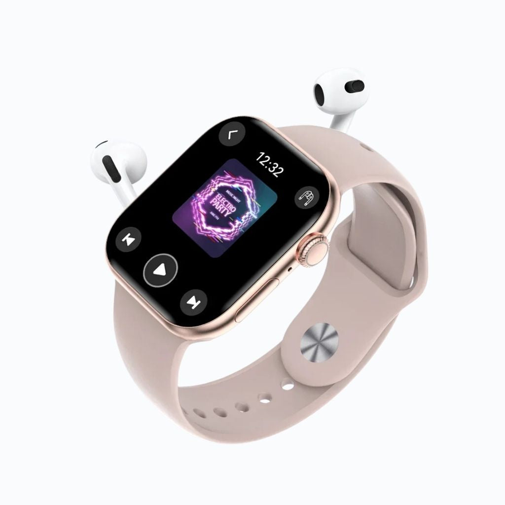 Montre Connectée Apple DT Watch X Mini – Interface de musique avec écouteurs sans fil.