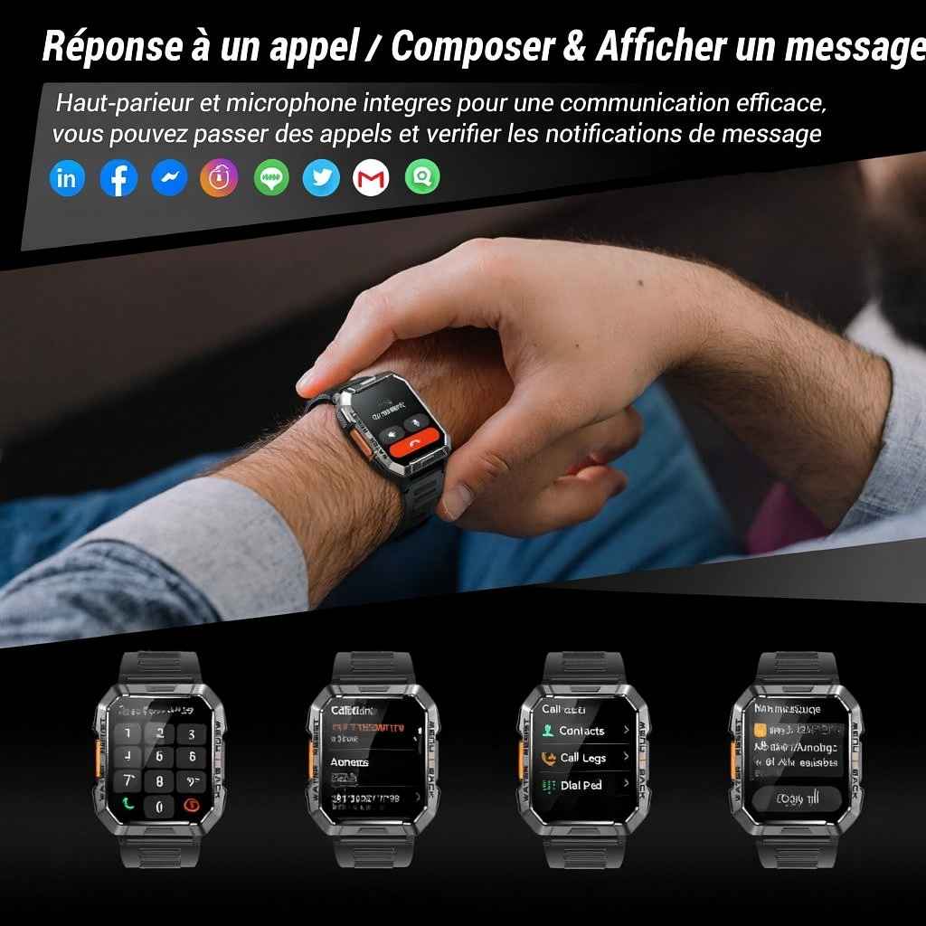 montre connectée avec lumière d’urgence